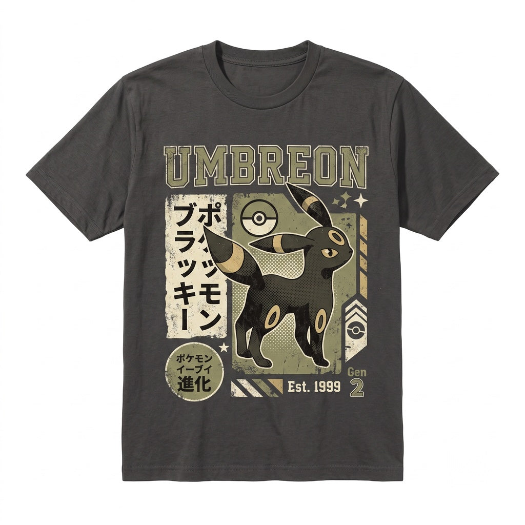 Umbreon Eeveelution Retro Japanese Anime Manga Dark Moon Creature Graphic Pink Vintage Gamer Gift Unisex TShirt