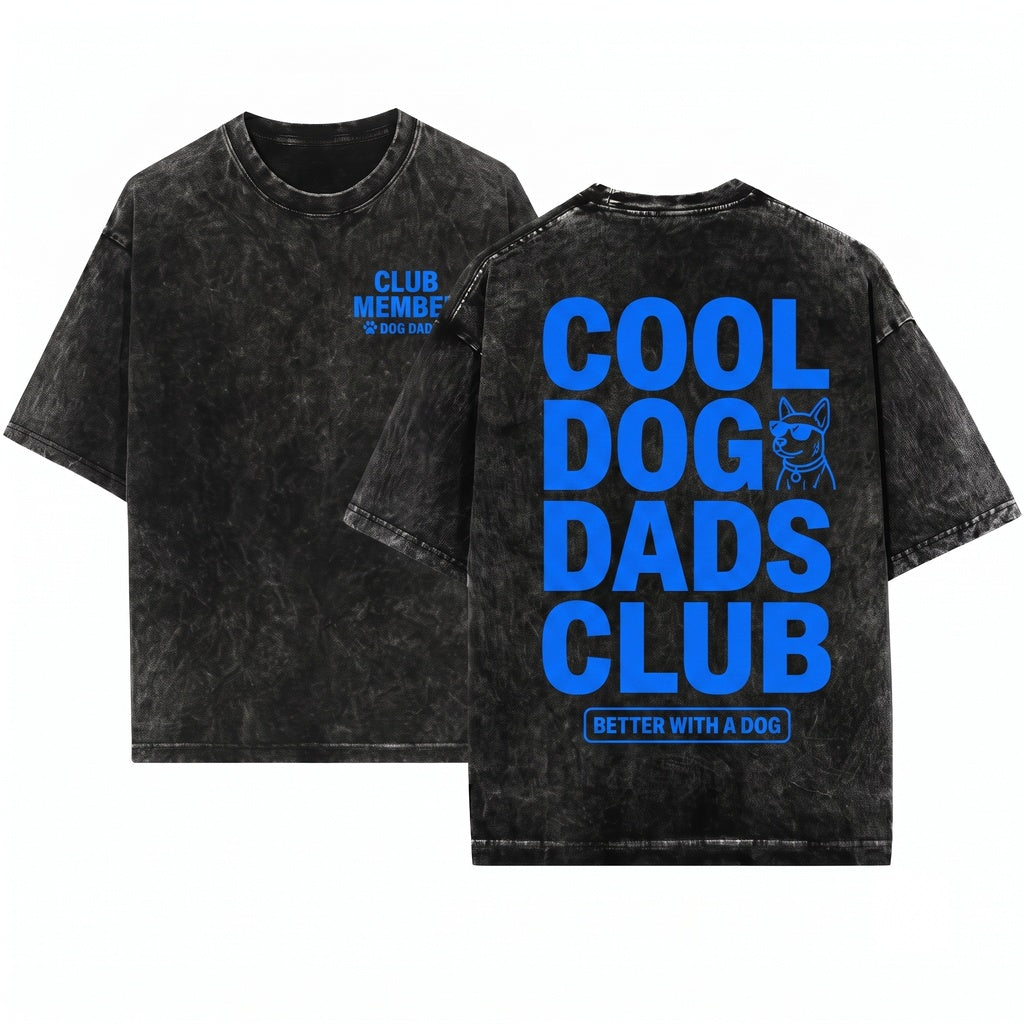 Dog Dad Cool Pet Parent Social Club Fur Lover Gift Back Graphic Unisex Wash T-Shirt