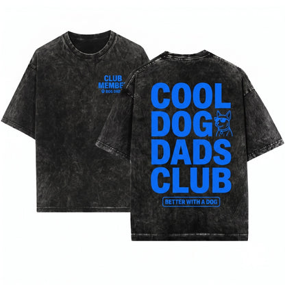 Dog Dad Cool Pet Parent Social Club Fur Lover Gift Back Graphic Unisex Wash T-Shirt
