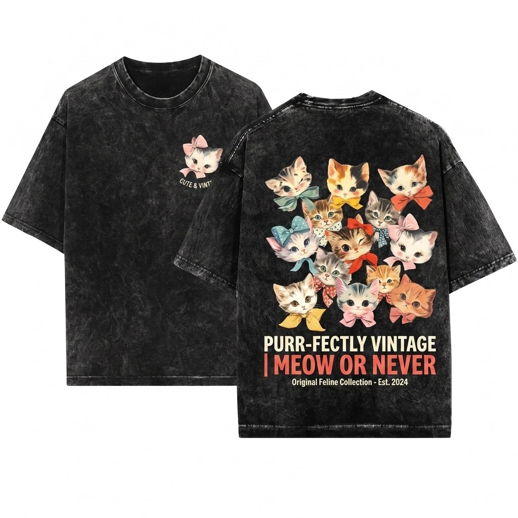 Retro Vintage Coquette Cat Breed Mom Gift Her Unisex Wash T-Shirt