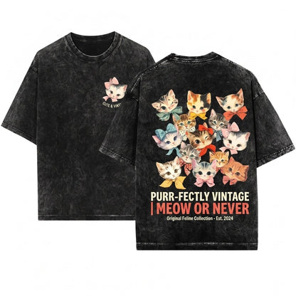 Retro Vintage Coquette Cat Breed Mom Gift Her Unisex Wash T-Shirt