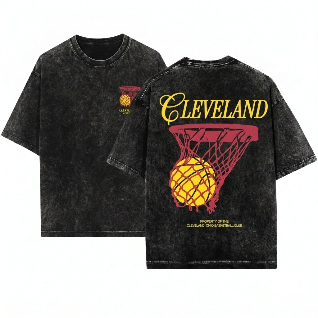 Vintage Cleveland Basketball Retro Game Day Apparel Unisex Wash T-Shirt