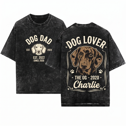 Vintage Custom Pet Portrait Personalized Retro Dog Cat Photo Gift Graphic Tee - Unisex Heavyweight Garment-Dyed T-Shirt