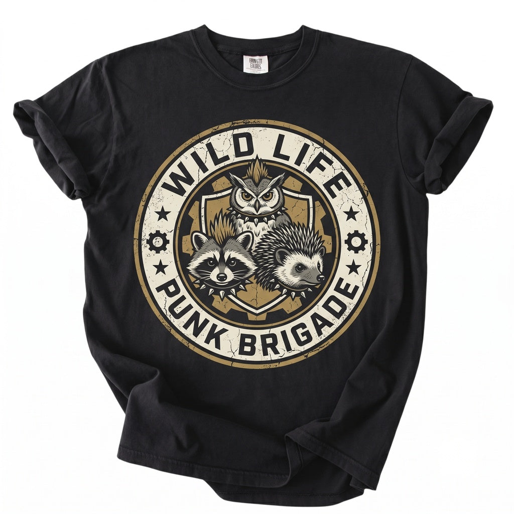 Punk Rock Animals Graphic Men Women Funny Gothic Nature Raccoon Duck Owl Frog Cat Rabbit Unisex TShirt