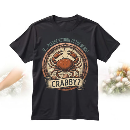 If Crabby Return To Beach Graphic Blue Striped Summer Vacation Unisex TShirt