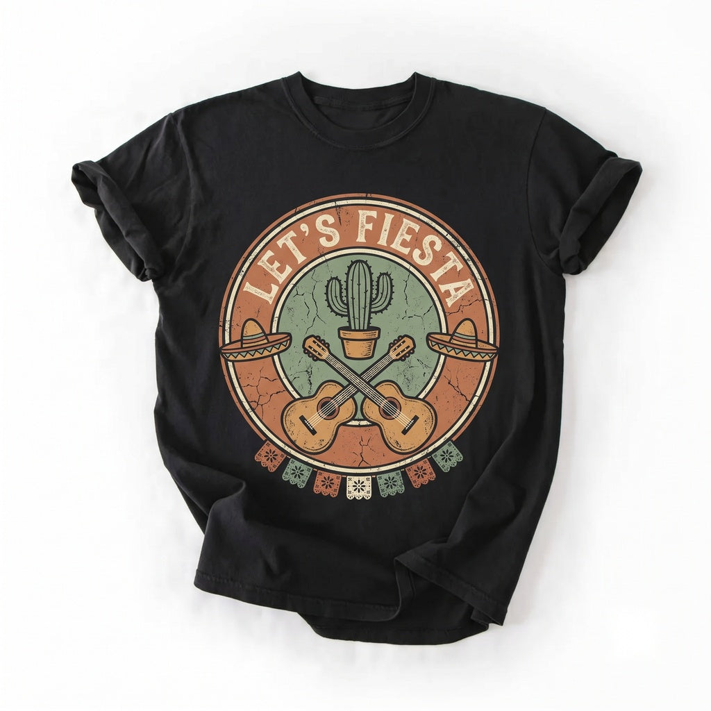 Funny Cinco de Mayo Fiesta Guitar Cactus Graphic Mexican Holiday Party Festive Apparel Unisex TShirt