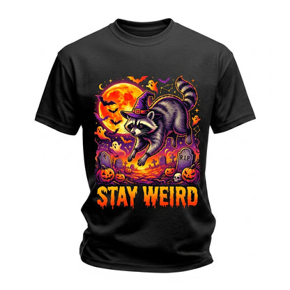 Stay Weird Halloween Spooky Witch Cute Funny Raccoon Animal Unisex TShirt