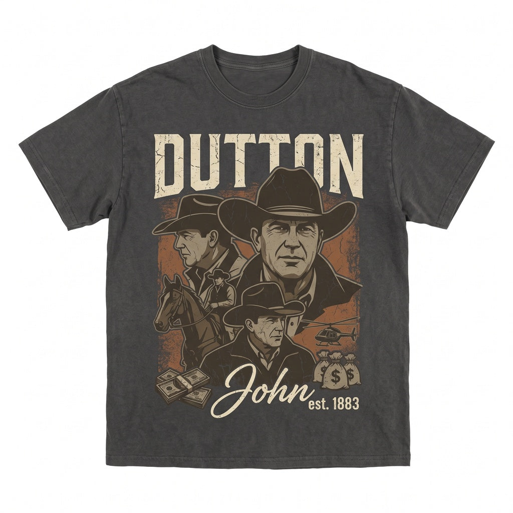Vintage Western Rancher Graphic 90s TV Drama Retro Cowboy Top, Black Unisex TShirt