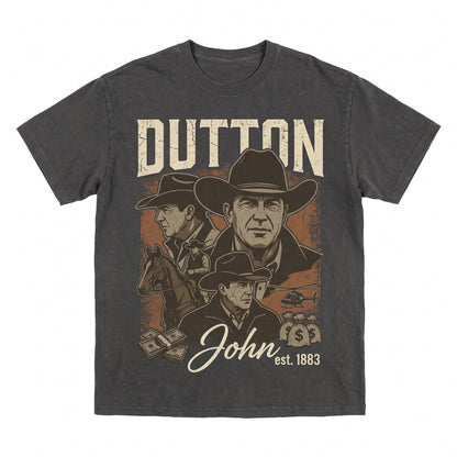 Vintage Western Rancher Graphic 90s TV Drama Retro Cowboy Top, Black Unisex TShirt