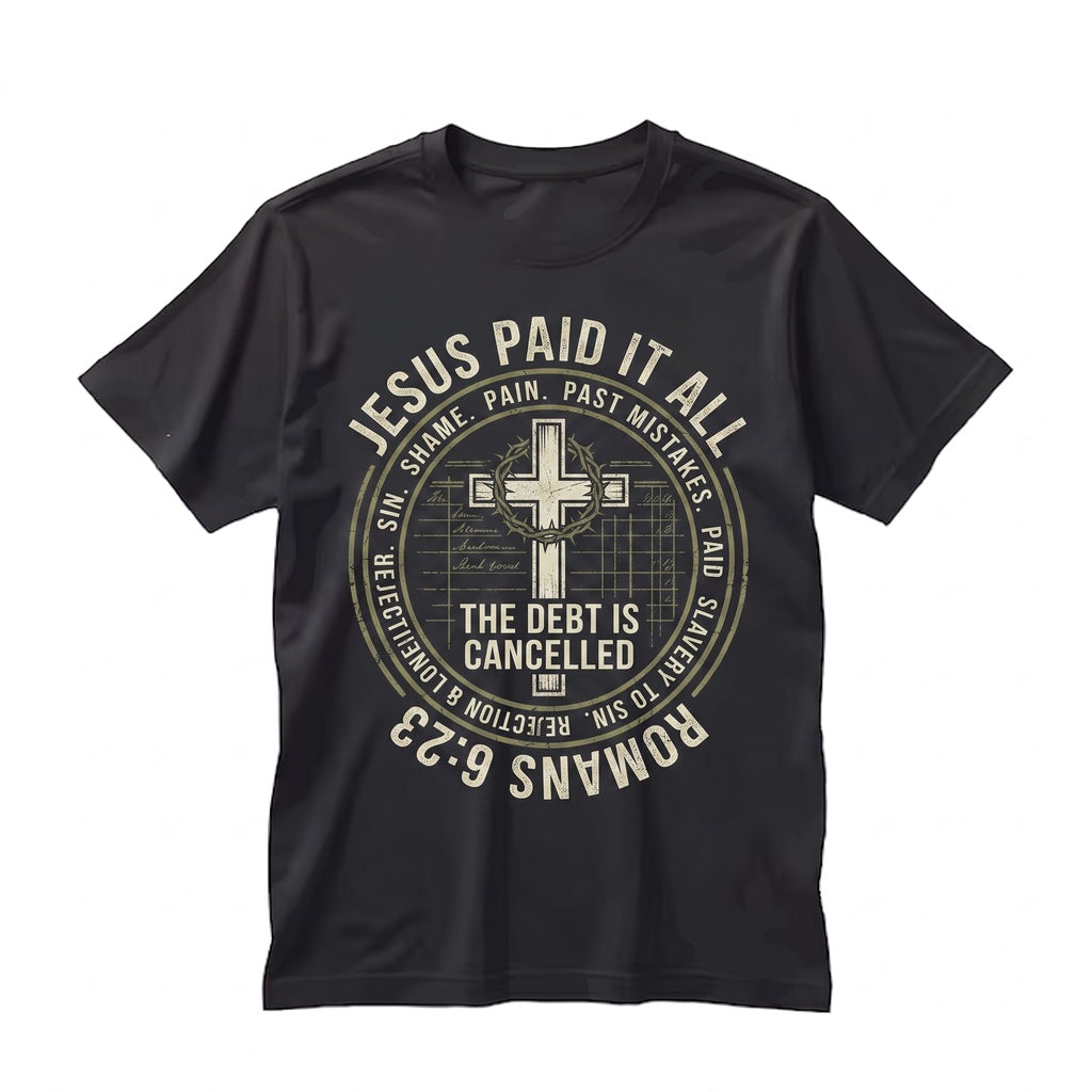 Jesus Paid It All Christian Receipt Romans 623 Bible Verse Religious Faith Church Graphic Apparel Unisex TShirt