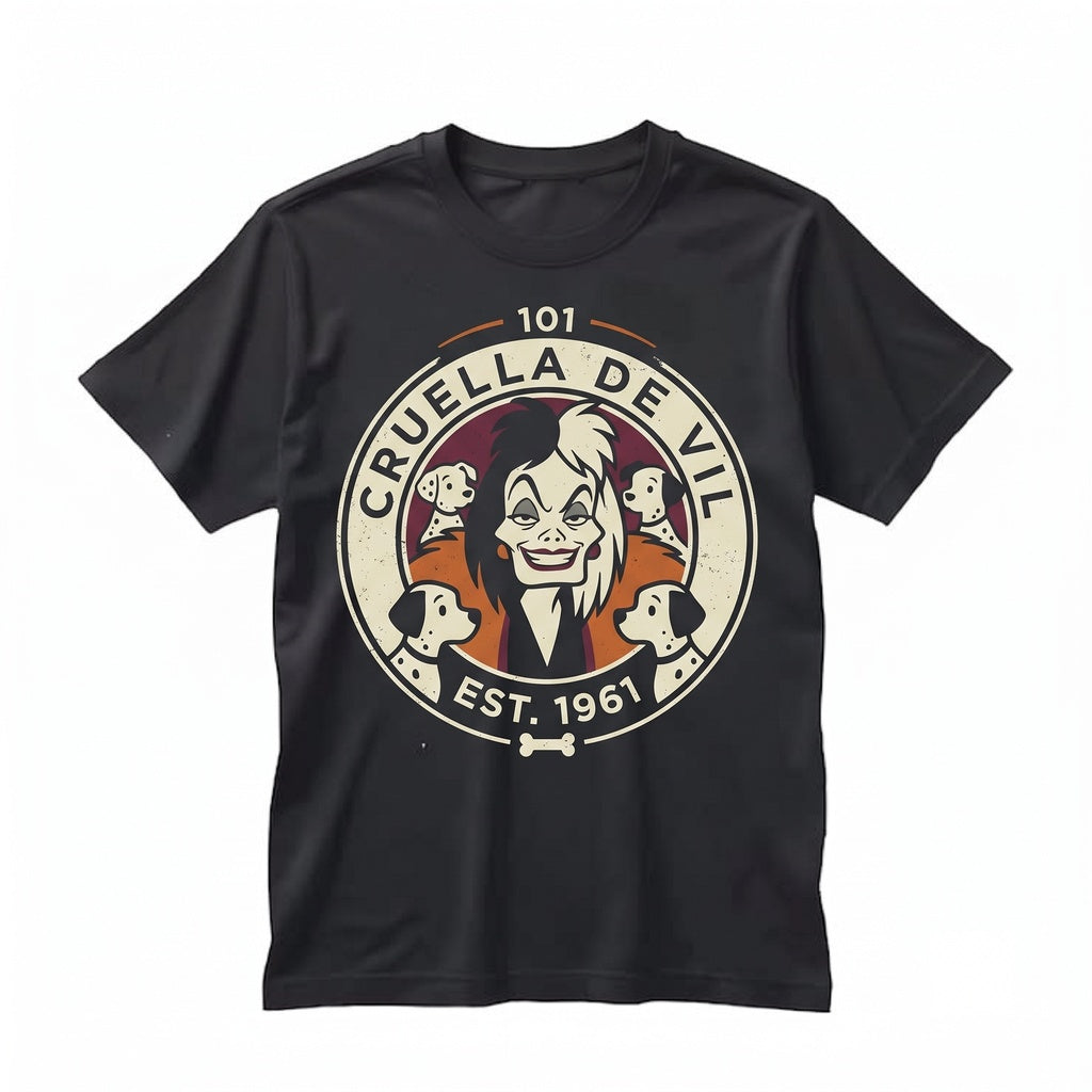 Oversized Dalmatian Dog Puppies Magic Kingdom Cruella Vintage Graphic Apparel, Unisex TShirt
