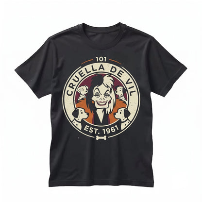 Oversized Dalmatian Dog Puppies Magic Kingdom Cruella Vintage Graphic Apparel, Unisex TShirt