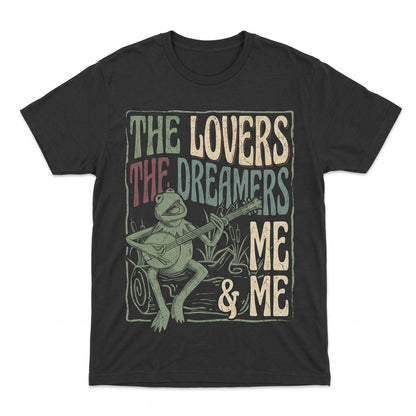 Watercolor Retro Green Frog Rainbow Lovers Dreamers And Me Theme Park Family Vacation Matching Unisex TShirt