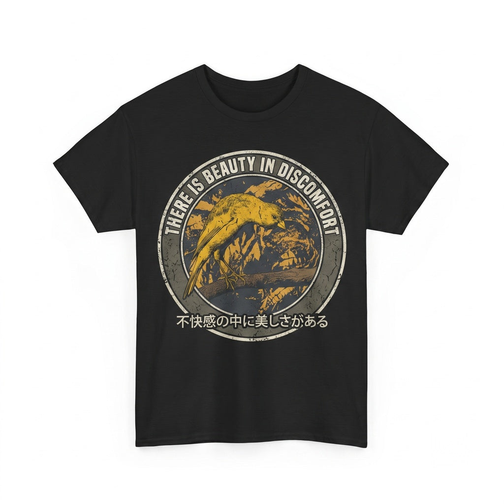 There Is Beauty In Discomfort Vintage Japanese Bird Aesthetic Graphic Top Unisex TShirt