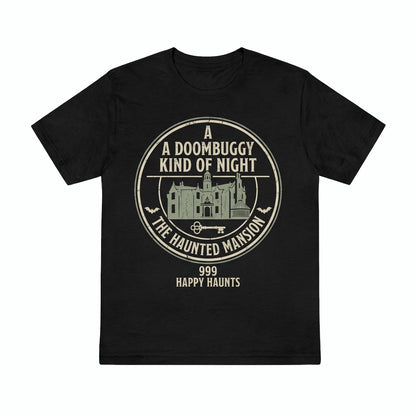 Vintage Spooky Haunted Estate Halloween Theme Park Attraction Graphic Apparel Unisex TShirt
