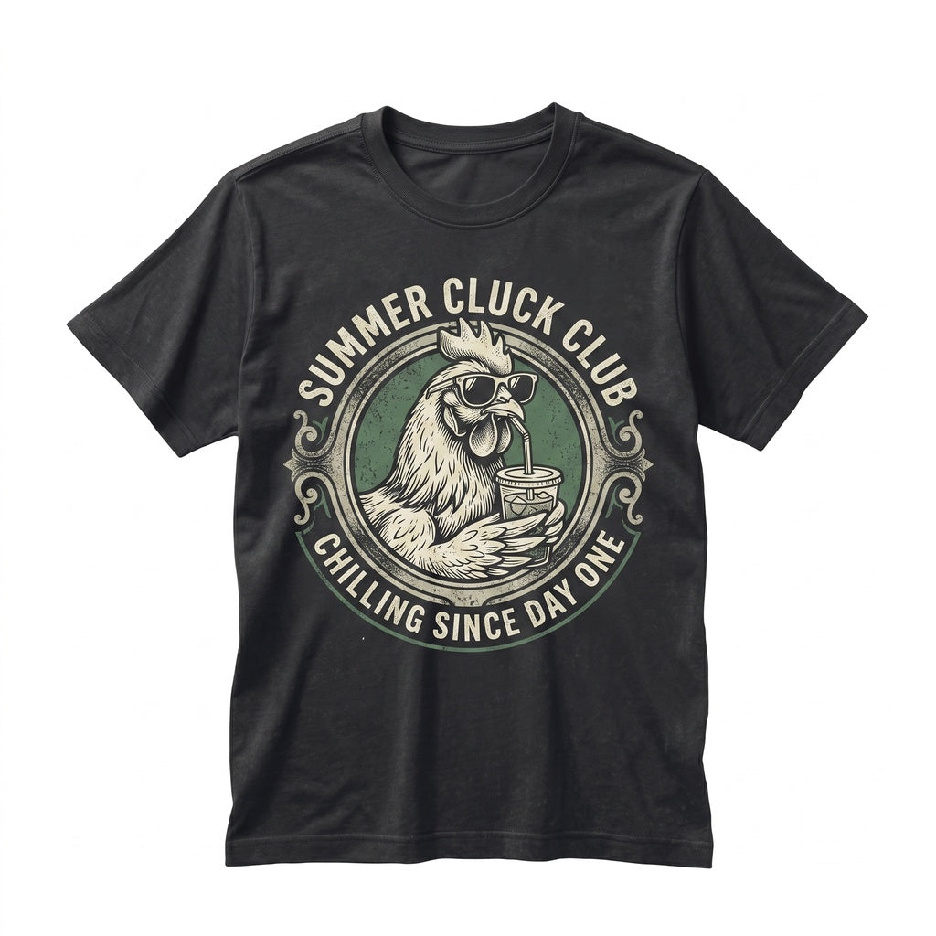 Chicken Drinking Iced Coffee Funny Animal Graphic Meme Lover Sarcastic Humor Gift Unisex TShirt