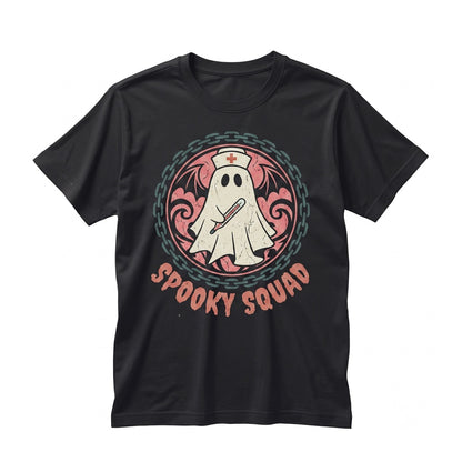 Pink Halloween Ghost Nurse Coquette Aesthetic Crew Fall Gift Graphic Apparel, Unisex TShirt