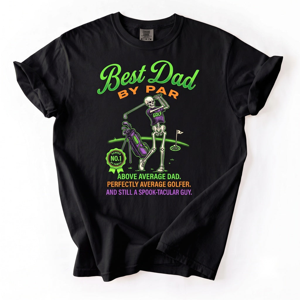 Best Dad By Par Golf Skeleton Spooky Halloween Funny Unisex TShirt