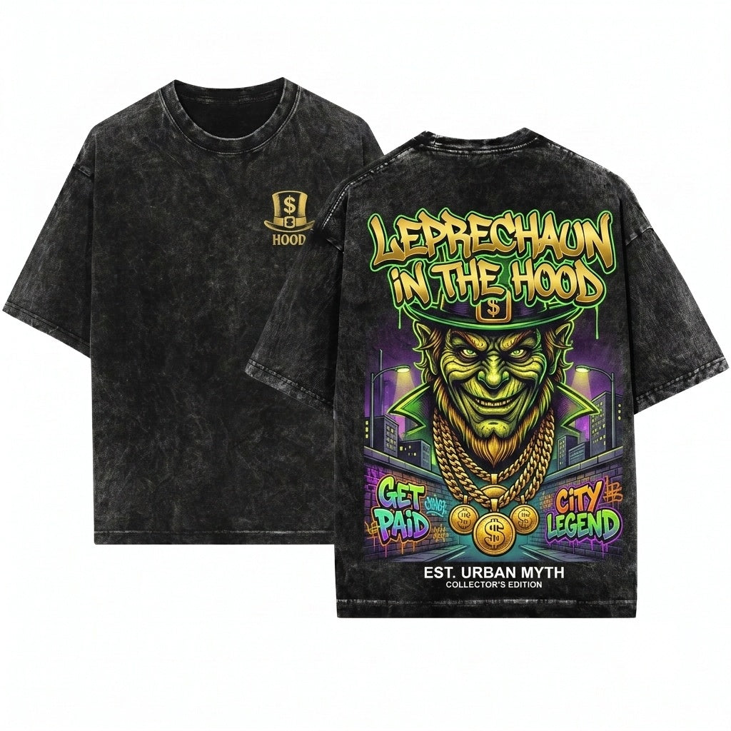 Leprechaun Hood Horror Movie St Patricks Day Funny Graphic Unisex Wash T-Shirt