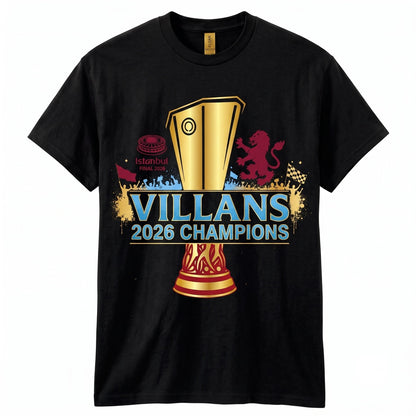 Aston Villa Europa Champions 2026 The Villans Hardcore Fan Apparel Unisex TShirt