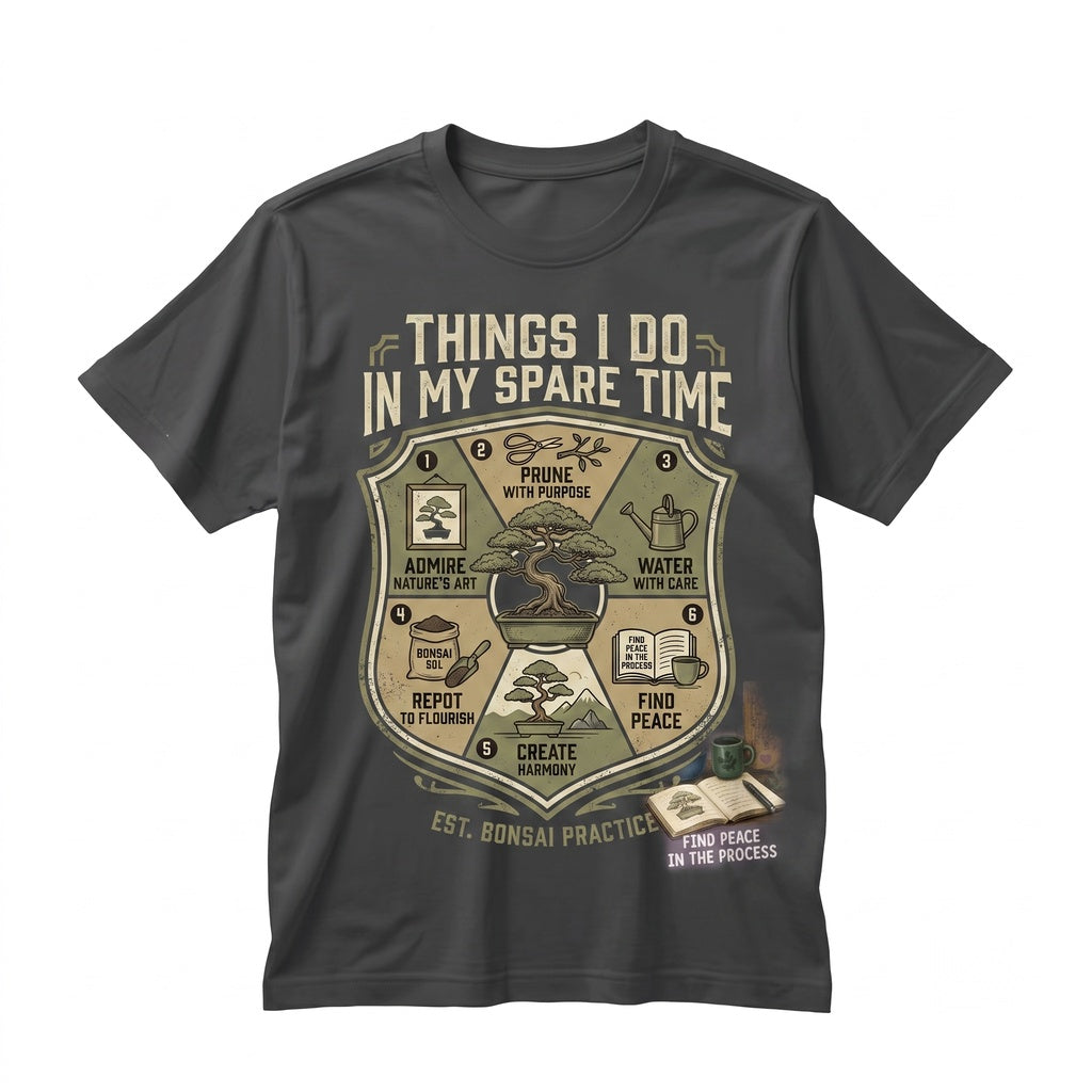 Bonsai Tree Gardening Graphic Apparel Things I Do In My Spare Time Japanese Zen Plant Lover Gifts Unisex TShirt