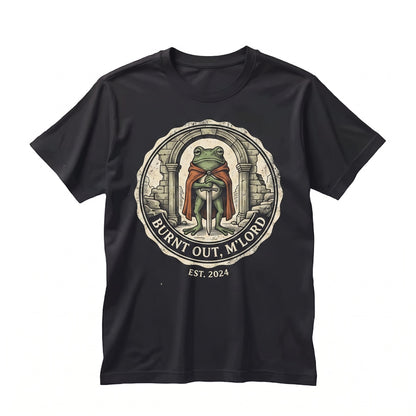 Im Burnt Out MLord Embroidered Frog Knight Heavyweight Graphic Pullover Unisex TShirt