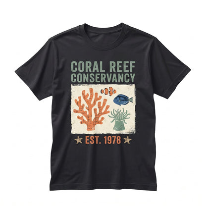 Embroidered Coral Reef Clown Fish Ocean Animals Summer Beach Surf Bum Unisex TShirt