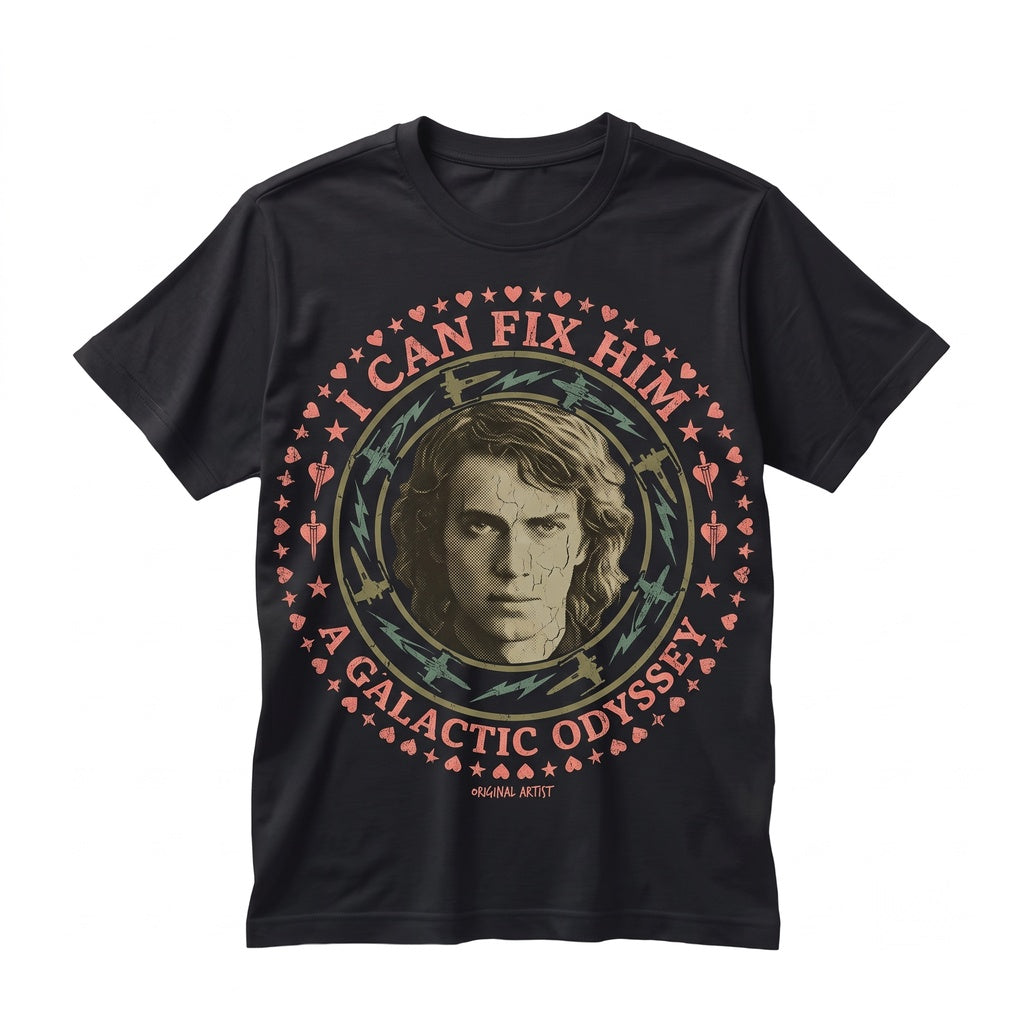 Oversized Anakin Skywalker I Can Fix Him Funny Sci-Fi Graphic Meme Present for Women Unisex TShirt