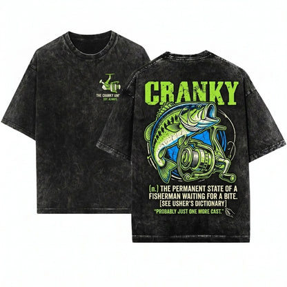 Cranky Funny Fishing Reel Fisherman Gift Ideas For Dad Husband Unisex Wash T-Shirt