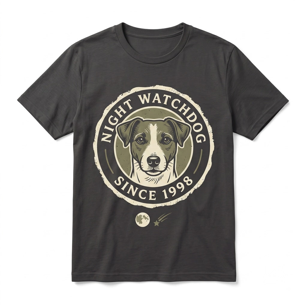 Vintage 90s Jack Russell Terrier Howling at Full Moon Graphic Retro Dog Lover Funny Pet Gift Unisex TShirt