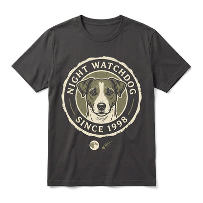 Vintage 90s Jack Russell Terrier Howling at Full Moon Graphic Retro Dog Lover Funny Pet Gift Unisex TShirt