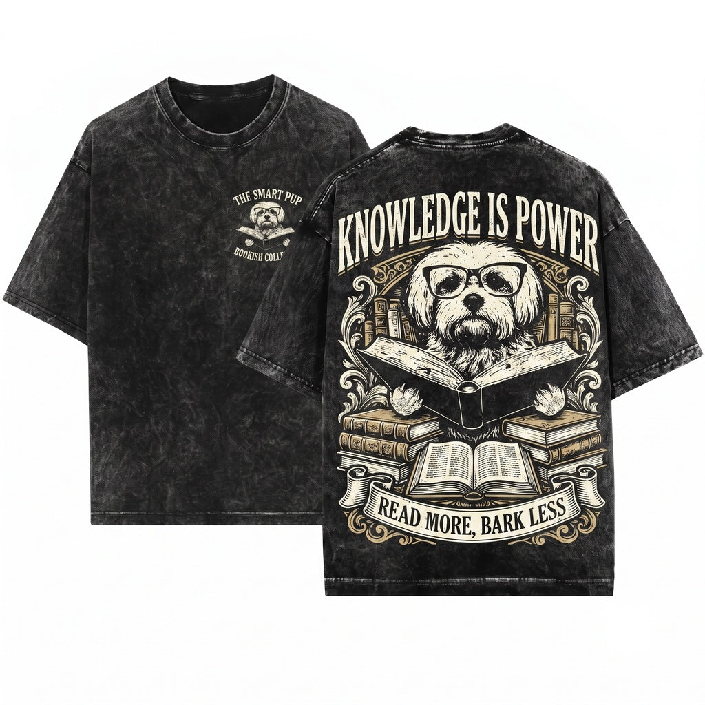 Havanese Dog Reading Small Bookworm Librarian Mom Dad Gift Unisex Wash T-Shirt