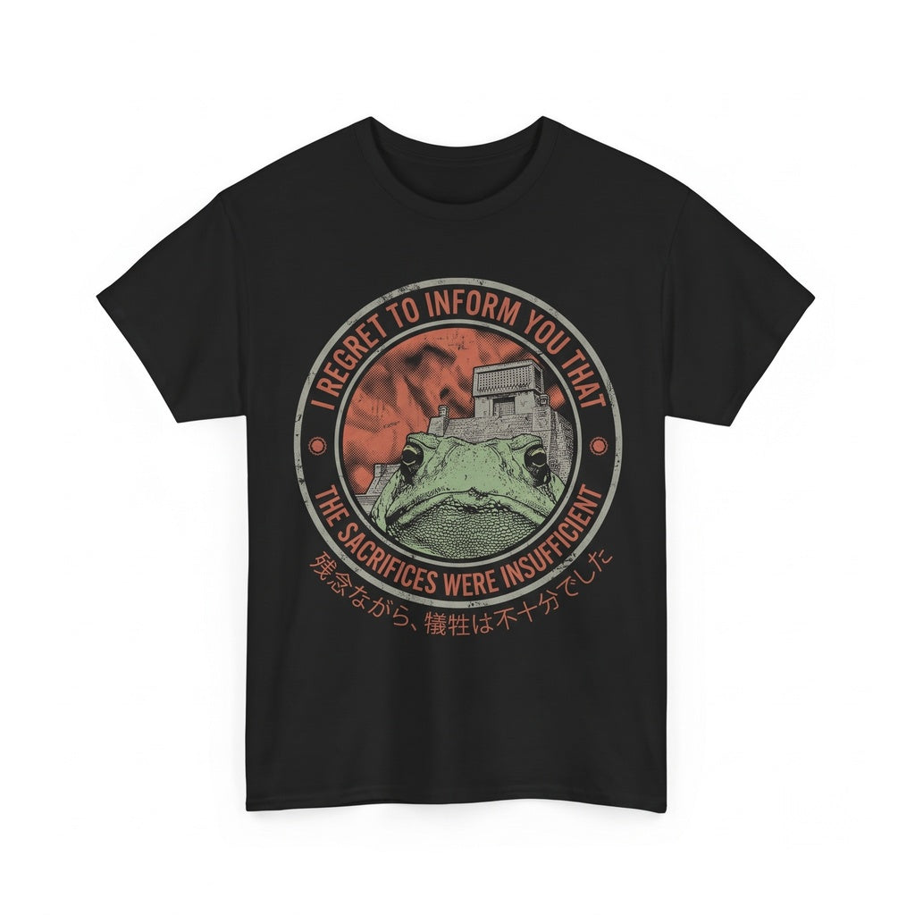 I Regret To Inform You Funny Vintage Japanese Frog Graphic Humor Art Unisex TShirt