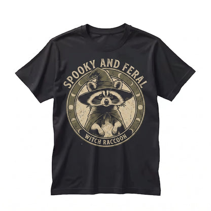 Spooky Raccoon Witch Gothic Forest Animal Halloween Apparel Unisex TShirt