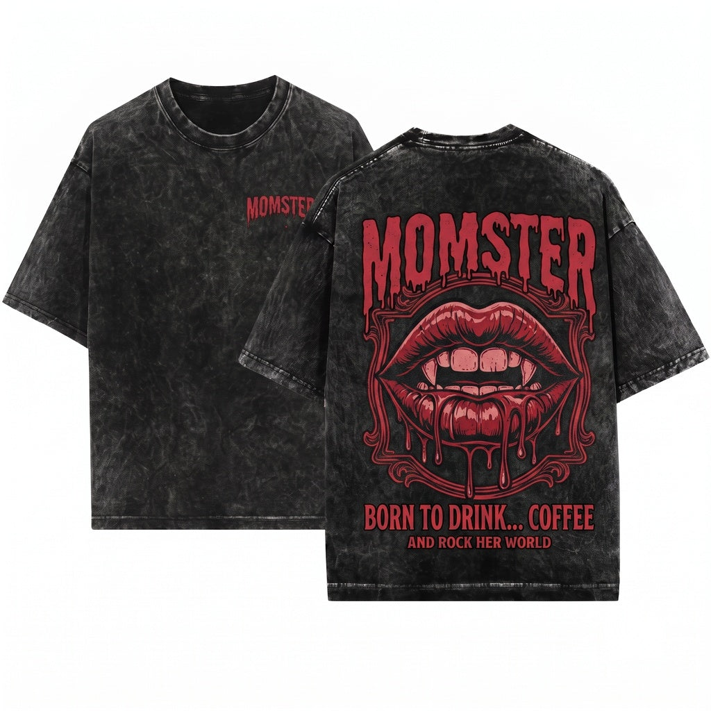 Funny Spooky Halloween Momster Mom Unisex Wash T-Shirt