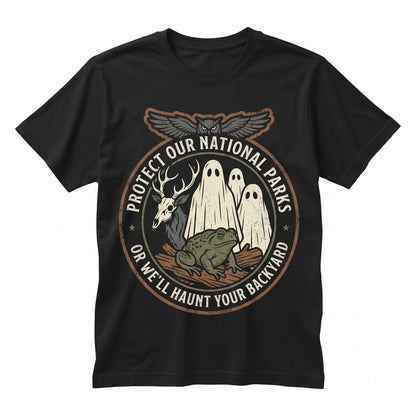Protect Our National Parks Haunted Wildlife Forest Graphic Nature Outdoors Vintage Unisex TShirt