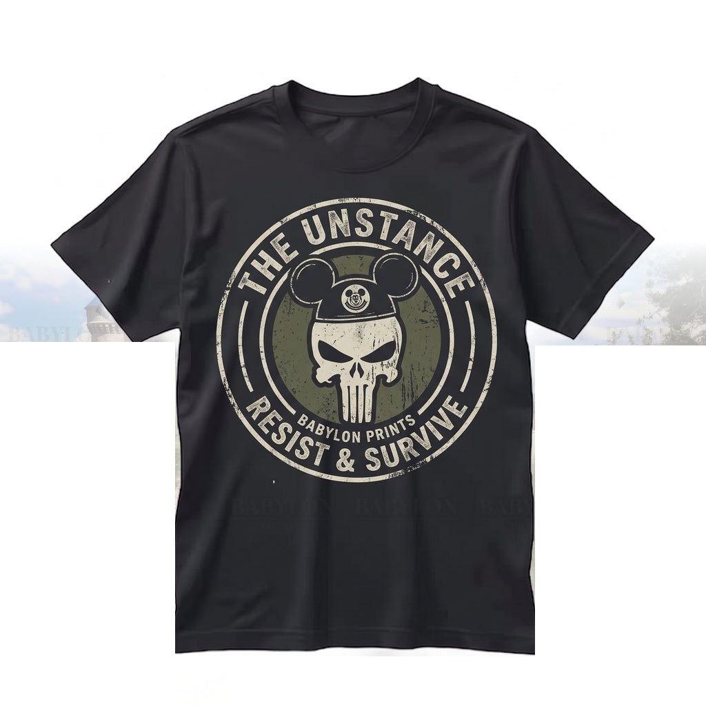 Oversized Punisher Skull Frank Castle Mouse Ears Graphic Vacation Apparel for Him Unisex TShirt