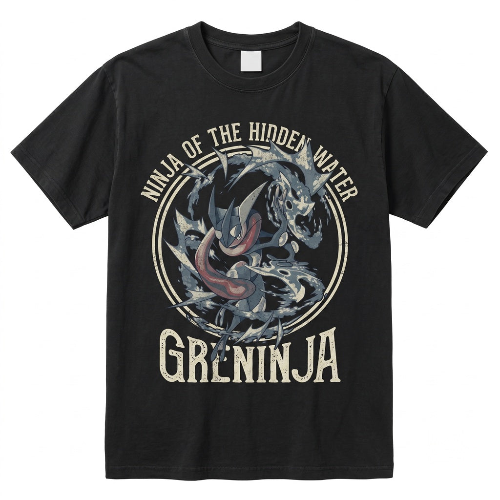 Vintage Wash Anime Graphic Garment Dyed Mineral Water Ninja Japanese Streetwear Unisex TShirt
