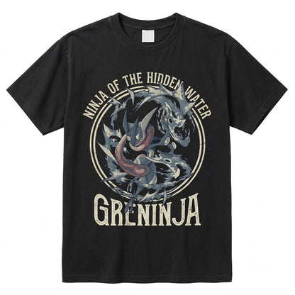 Vintage Wash Anime Graphic Garment Dyed Mineral Water Ninja Japanese Streetwear Unisex TShirt