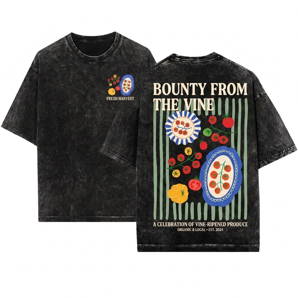 Tomato Pomodoro Graphic Vintage Retro Foodie Garden Unisex Wash T-Shirt