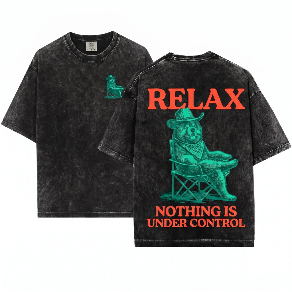 Chill Chow Chow Vintage Relax Nothing Is Under Control Dog Mom Summer Gift Dad Chilling Vibes Unisex Wash T-Shirt