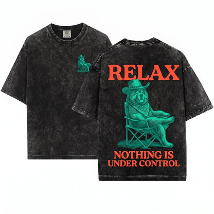 Chill Chow Chow Vintage Relax Nothing Is Under Control Dog Mom Summer Gift Dad Chilling Vibes Unisex Wash T-Shirt