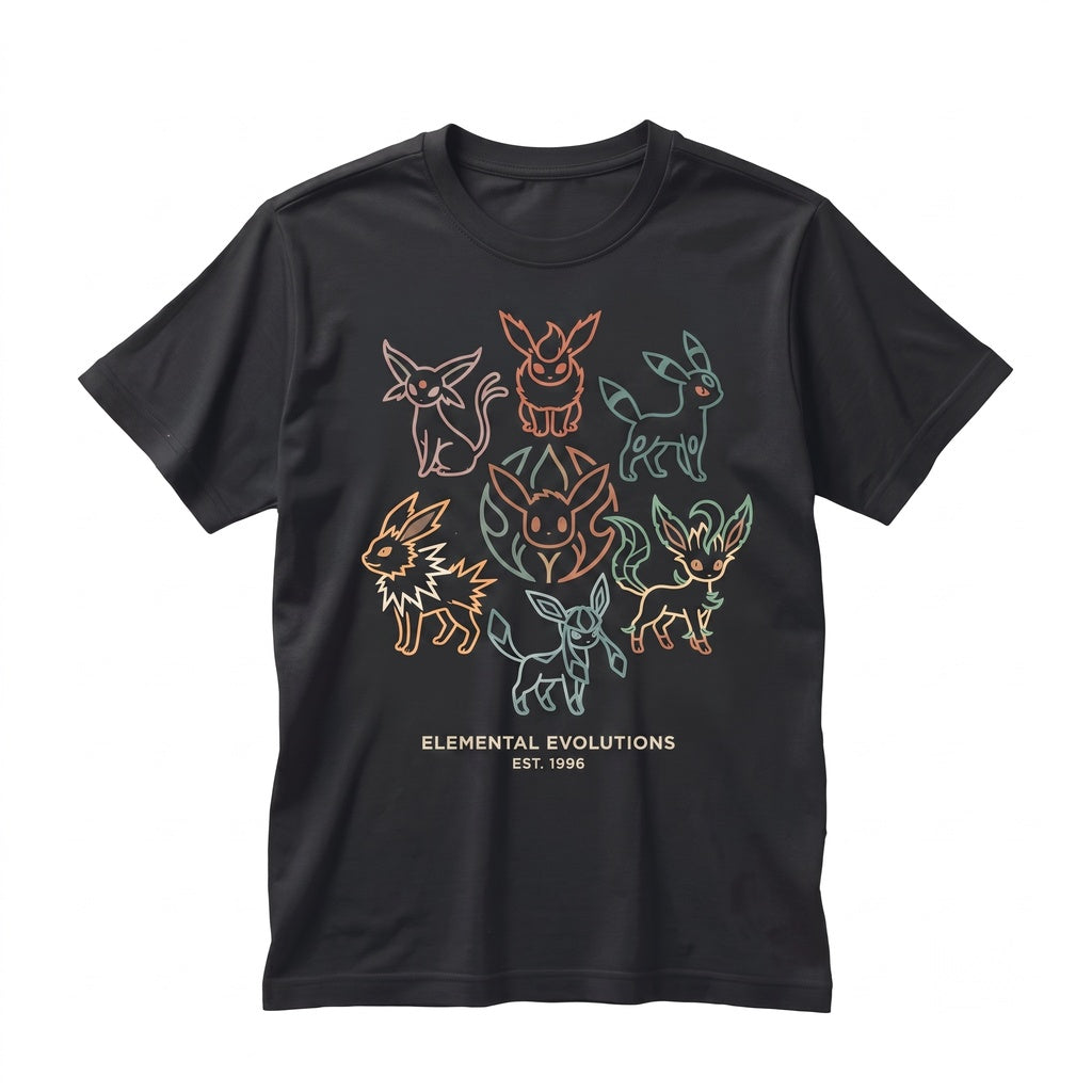 Eevee Evolutions Sleeveless Tank Top Anime Gamer Graphic Vintage Wash Apparel Unisex TShirt