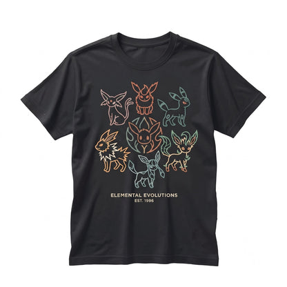 Eevee Evolutions Sleeveless Tank Top Anime Gamer Graphic Vintage Wash Apparel Unisex TShirt