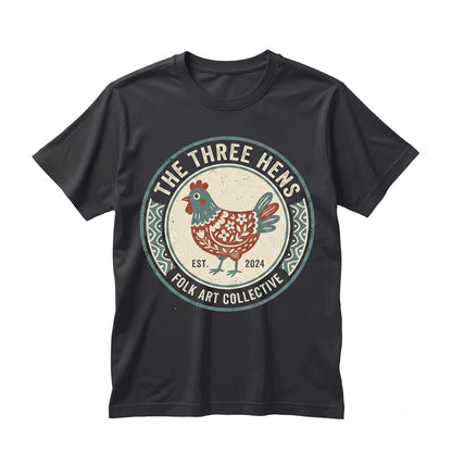 Colorful Floral Folk Art Hen Cute Farm Animal Graphic Whimsical Lover Gift Unisex TShirt