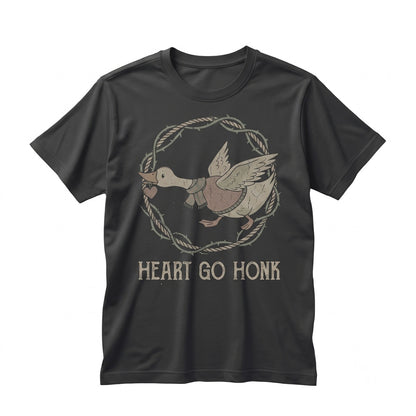 Funny Valentine Goose You Make My Heart Go Honk Cute Animal Pun Romantic Couples Lover Gift Unisex TShirt