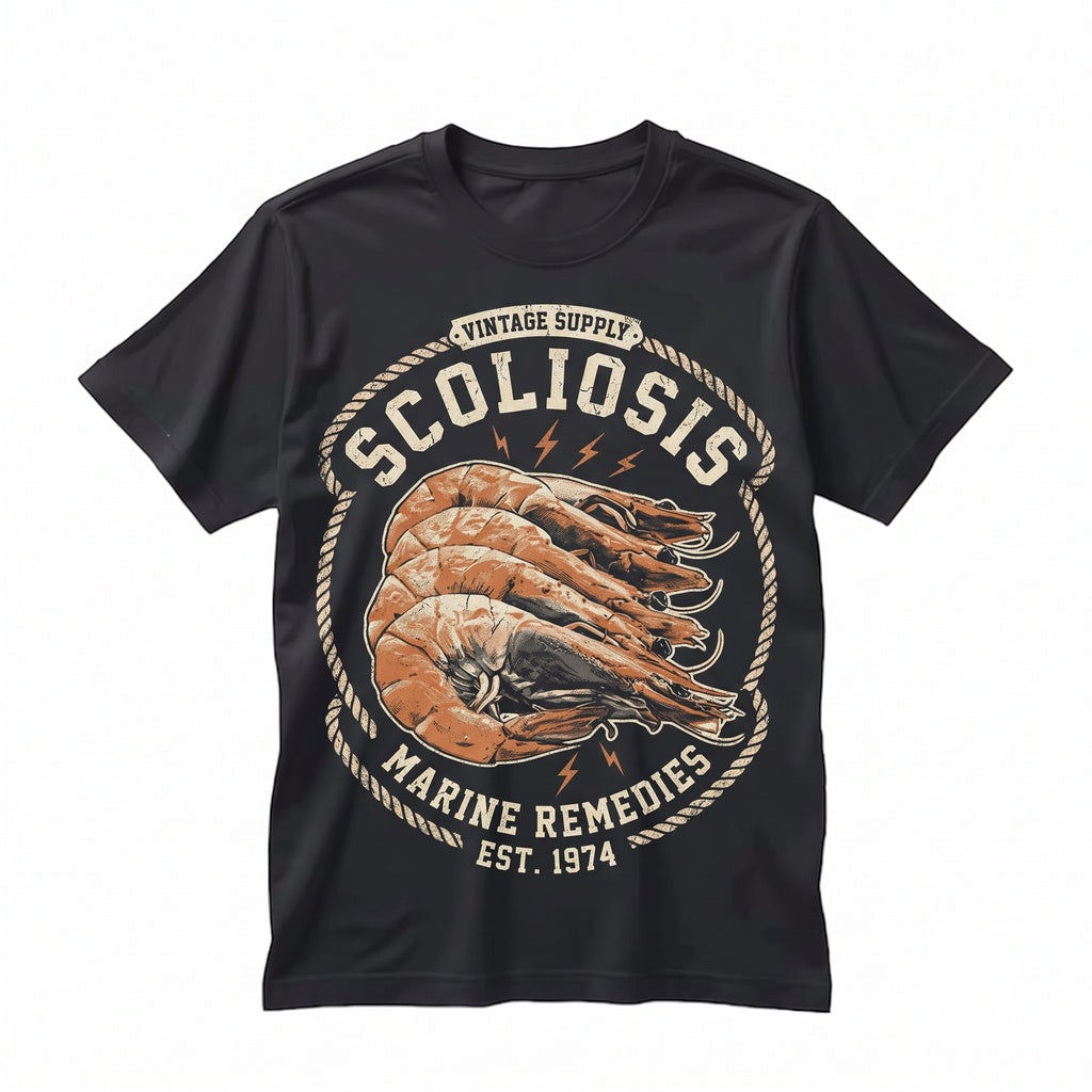 Shrimp Scoliosis Meme Funny Y2K Aesthetic Graphic Streetwear Gift for Gen Z Humor Halloween Unisex TShirt