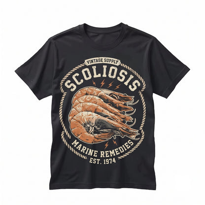 Shrimp Scoliosis Meme Funny Y2K Aesthetic Graphic Streetwear Gift for Gen Z Humor Halloween Unisex TShirt