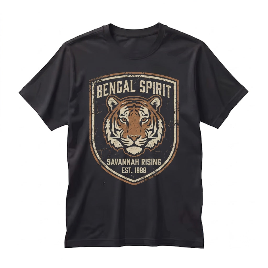 Sunset Tiger 90s Vintage Wildlife Nature Moon Graphic Animal Lover Gift Apparel Unisex TShirt