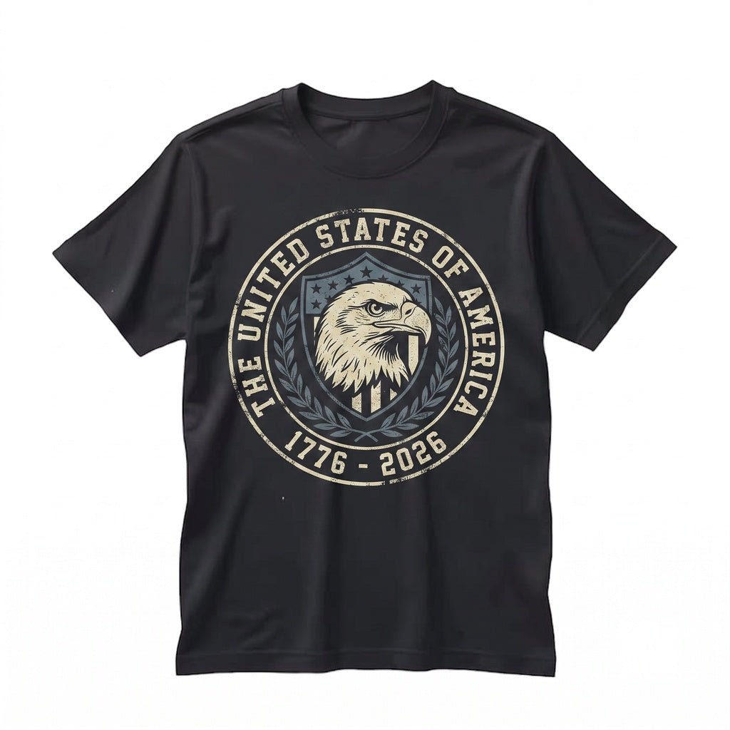 Semiquincentennial 1776-2026 Patriotic Vintage Bald Eagle American 4th of July Graphic Unisex TShirt